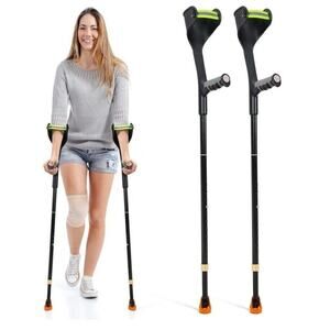Forearm Crutches Adults, Anti Drop Cuff Elbow Crutches w/Ergonomic Handgrips